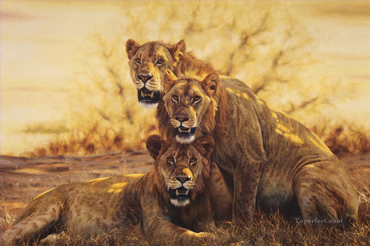 ライオン9油絵